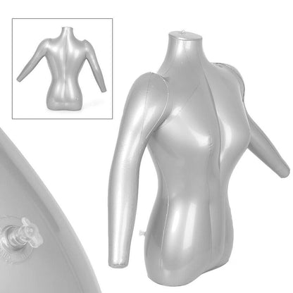 1x Inflatable Woman Half Body Arm Mannequin for Shirt Tee Display