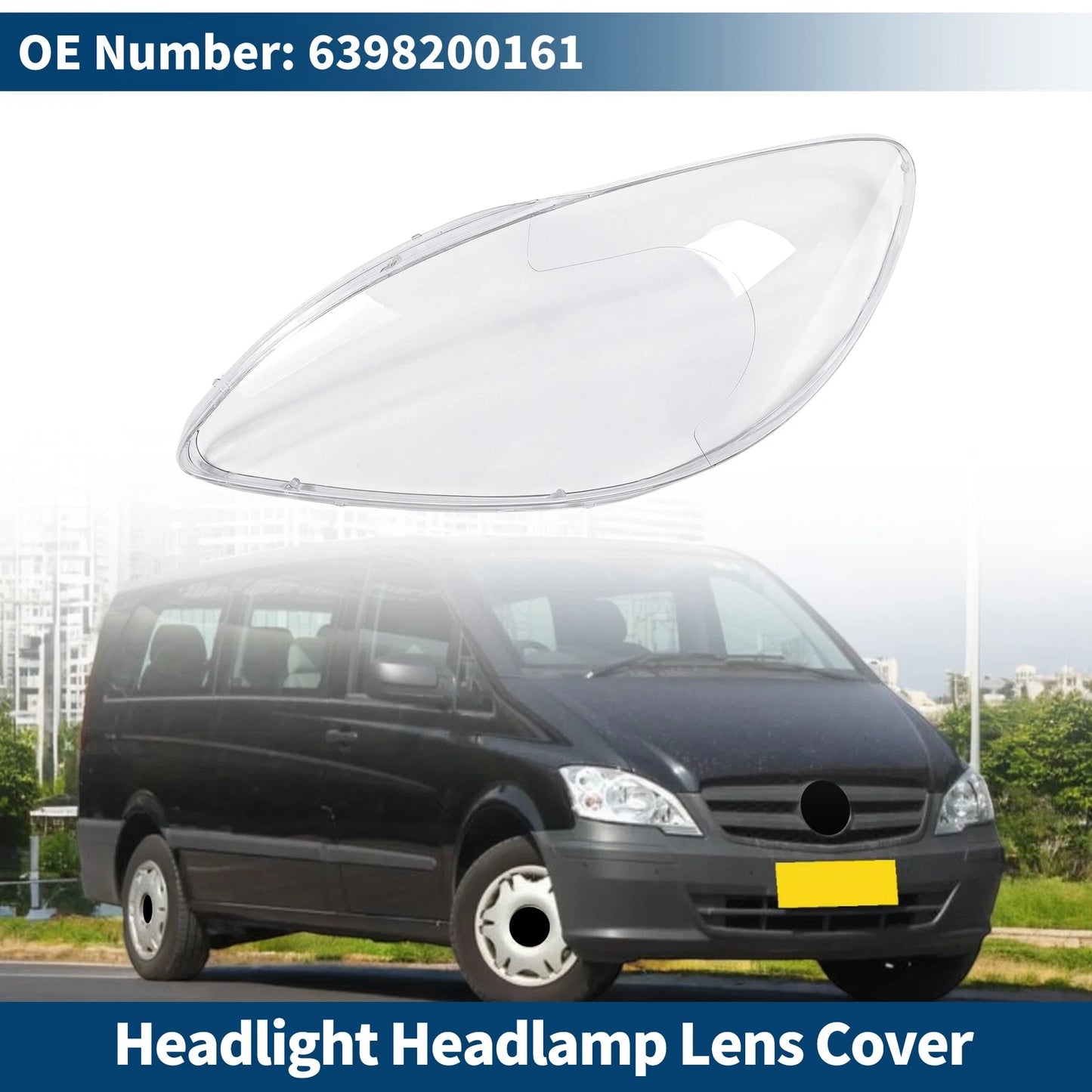 Car Front Left Headlight Lens Cover for Mercedes-Benz Viano (2003-2014)