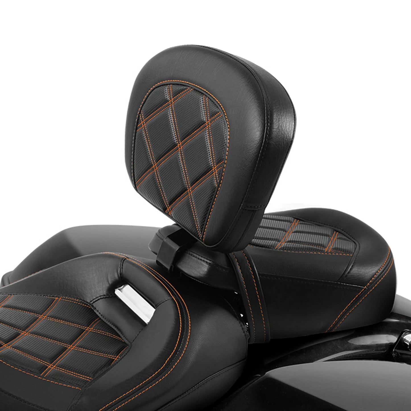 Front Backrest Pad for Harley Road Glide 2009-2023 Black Orange