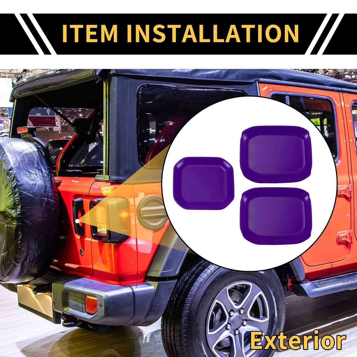 Purple Exterior Door Handle Bowl Cover Trims for Jeep Gladiator (2020-2024)