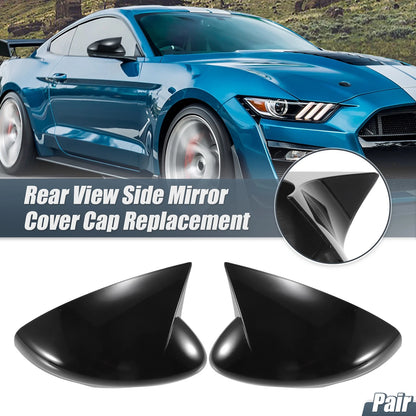 Gloss Black Rearview Mirror Covers for Ford Mustang GT (2015-2024)