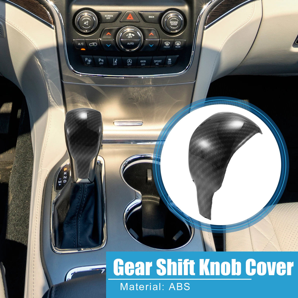Gear Shift Lever Cover Knob Trim for Jeep Grand Cherokee (2017-2020) Black