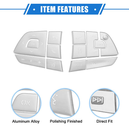 13 x Steering Wheel Switch Button Covers for Toyota Highlander (2014-2019)