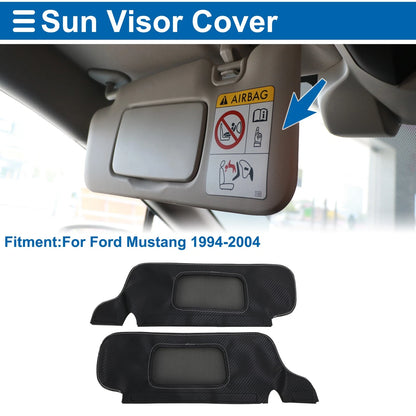 Sun Visor Covers  for Ford Mustang Carbon Fiber Black