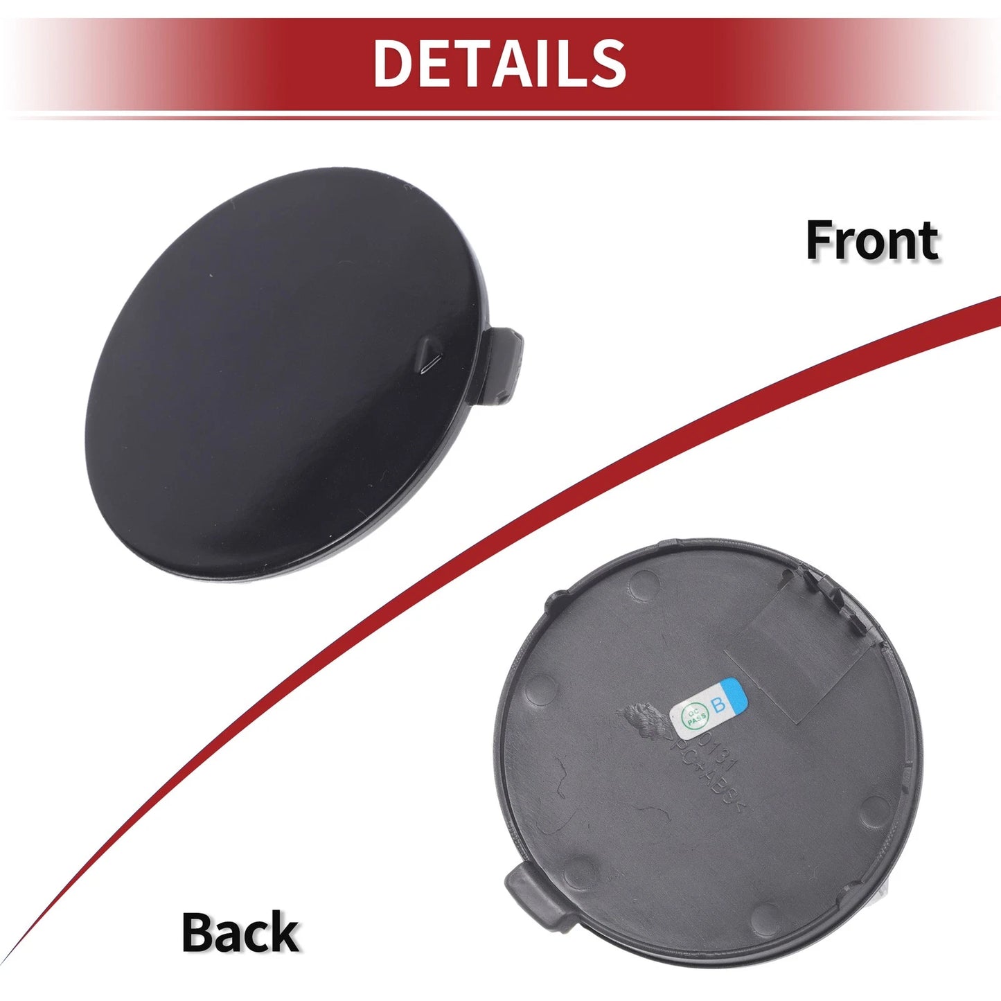 Bumper Tow Hook Cover for BMW X5 F15 M 2014-2018 (2 x Black Covers)