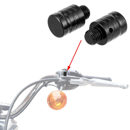 2 x M10x1.25 Motorcycle Right Mirror Hole Plugs Screws Aluminum Alloy Black for Motorcycle