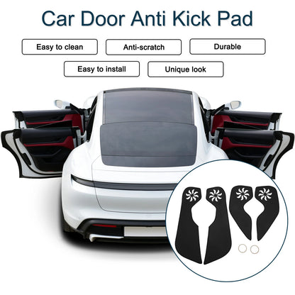 Car Door Anti Kick Pad Sticker Protector for Honda Fit (2014-2019) Black 1 Set