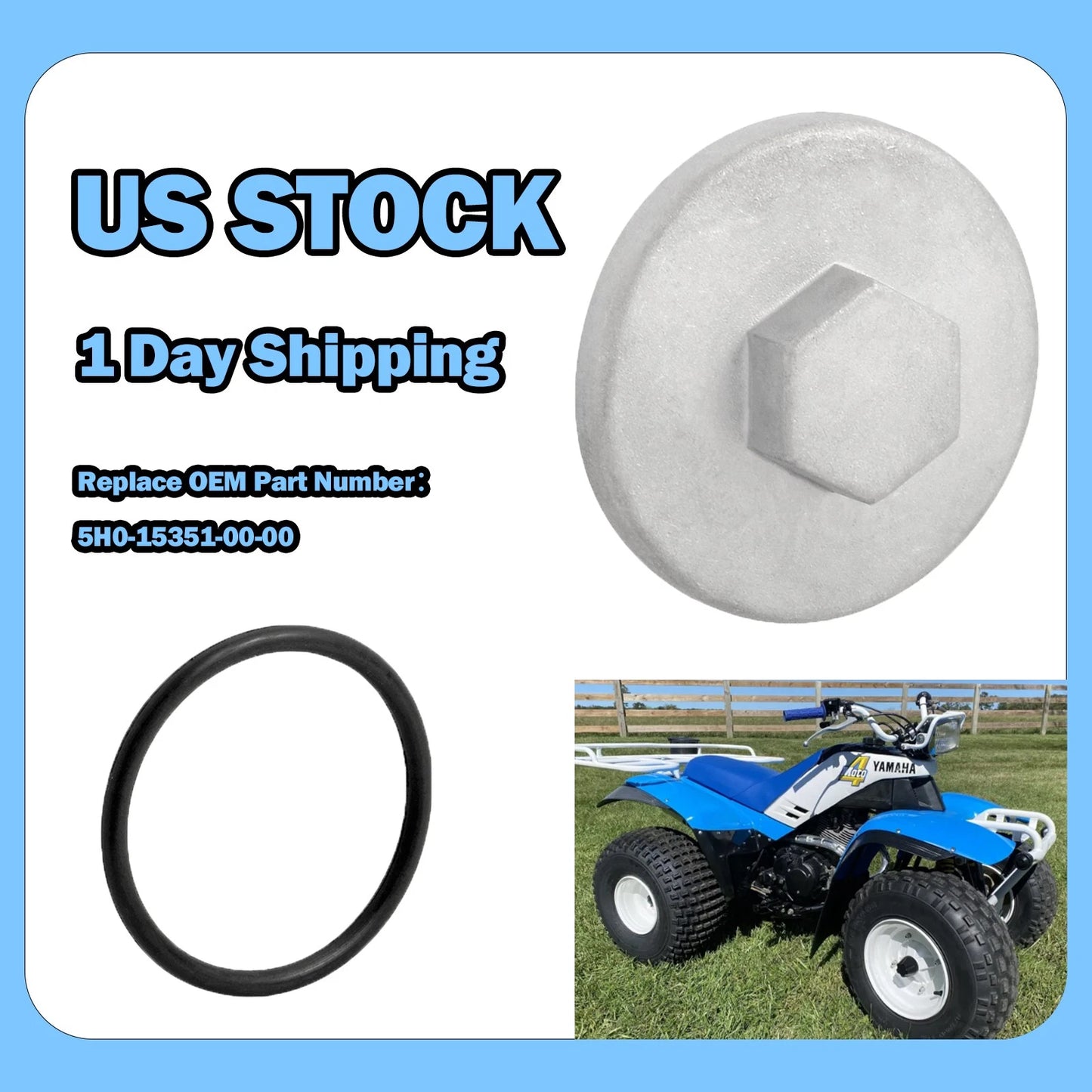 Oil Drain Plug O-ring Kit for Yamaha Timberwolf 250 2x4/4x4 (1996-2000)