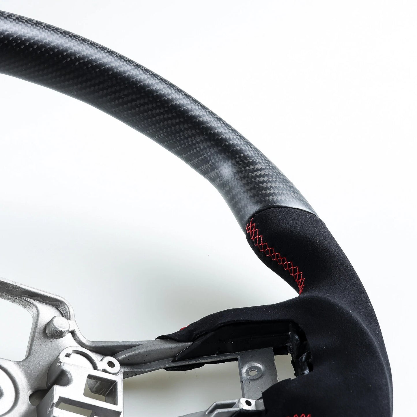 Steering Wheel Suede Matte Black Carbon Fiber for Ford Mustang (2019-2022)
