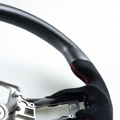 Steering Wheel Suede Matte Black Carbon Fiber for Ford Mustang (2019-2022)