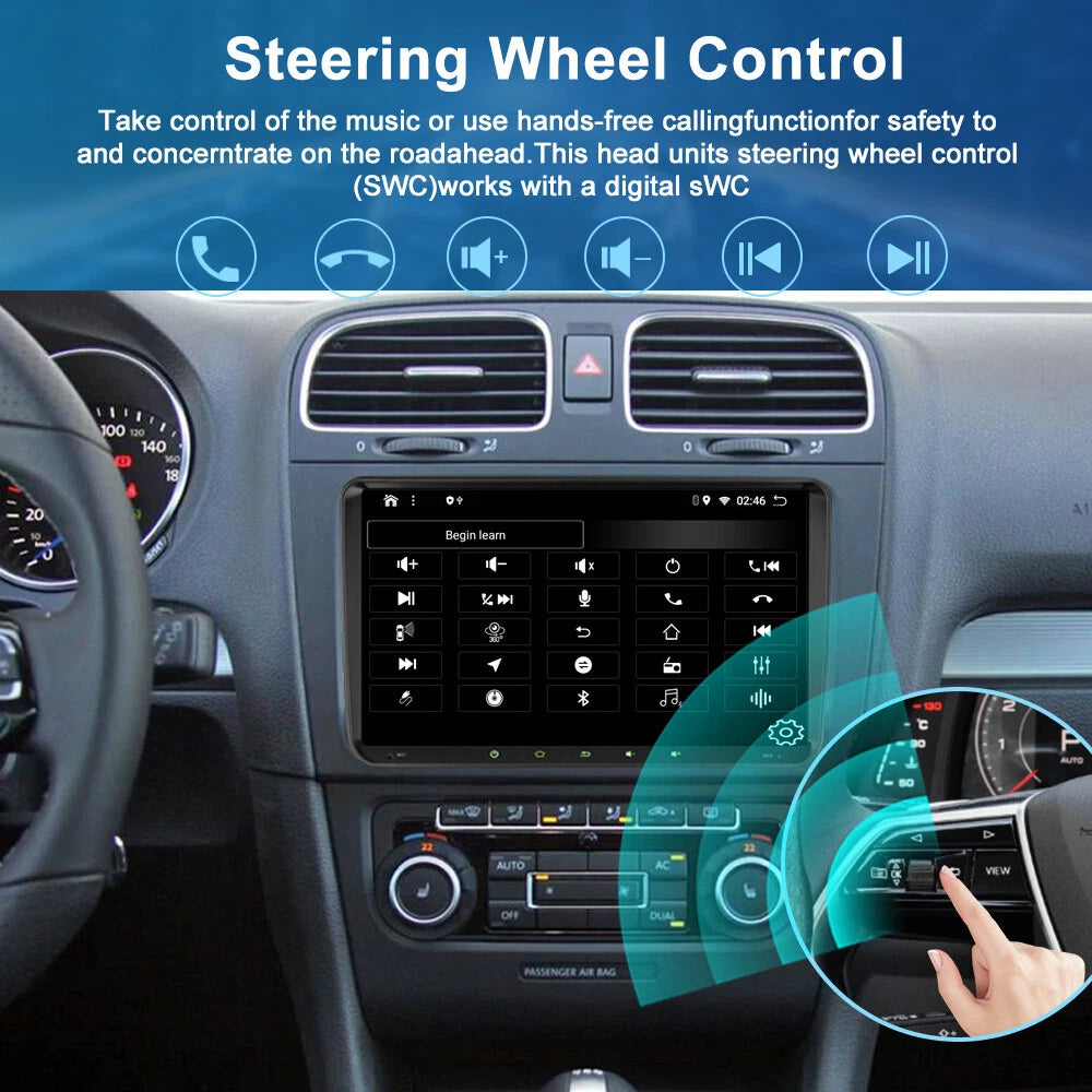 6-64GB Apple CarPlay Android Auto Head Unit for Volkswagen Polo (2010-2014)