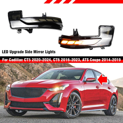 Black Dynamic LED Side/Wing Mirror Signal Lights for Cadillac CT5 CT6 ATS