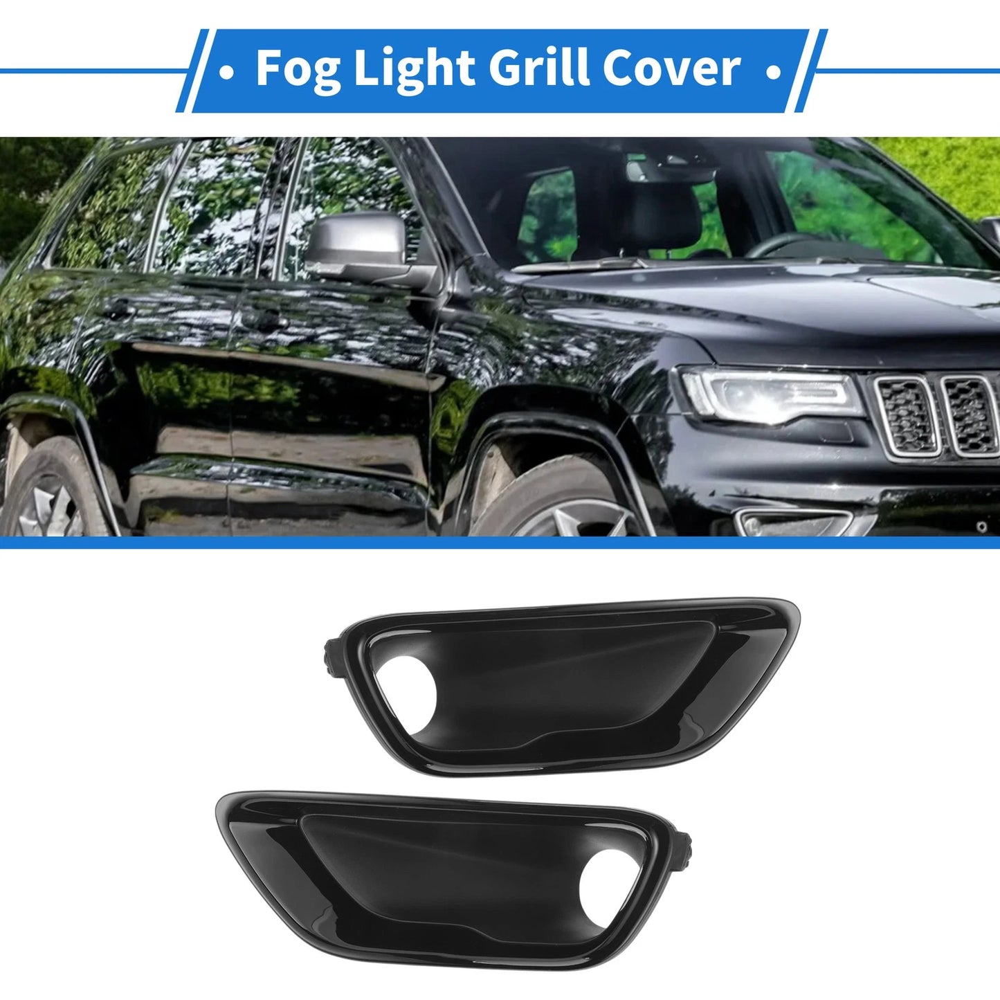 Fog Light Grills for Jeep Grand Cherokee 2016-2021 (2 x Lights)