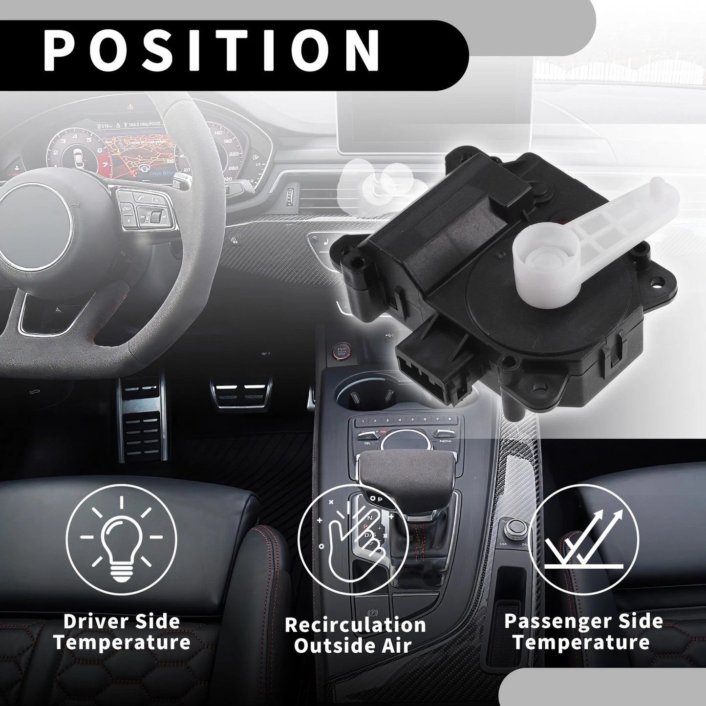 2 x No.7T4Z19E616C HVAC Heater Blend Door Actuator for Lincoln MKX (2007-2015)