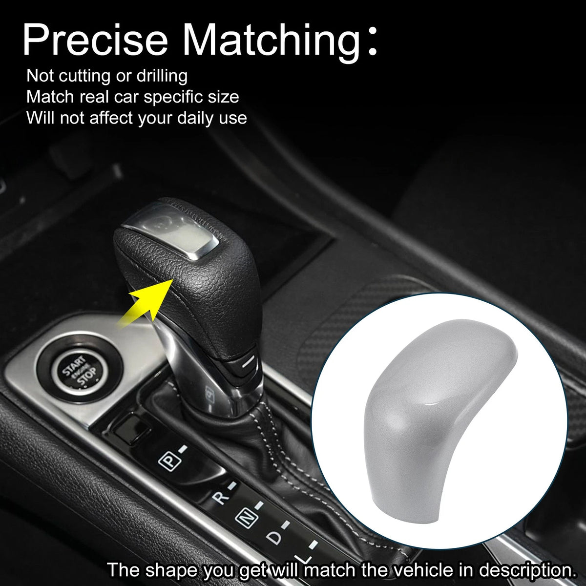 ABS Gear Shift Knob Cover for Nissan Sentra, Altima, Versa (2020-2024)