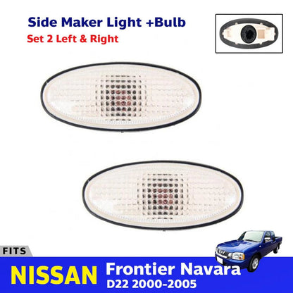 Side Marker Light Lamp Lens Oval Pair Fits Nissan Frontier D22 Truck 2000-05 D05