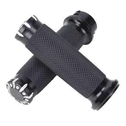 2 x Black Motorcycle Handlebar Grips for Honda Yamaha Suzuki Kawasaki