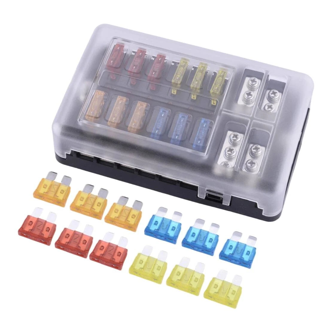12-Way ATO ATC Fuse Box Holder Kit for Car Boat - New