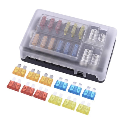 12-Way ATO ATC Fuse Box Holder Kit for Car Boat - New