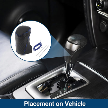 1 Pc Gear Shift Knob Cover for Chevrolet Malibu Black Carbon Fiber Blue