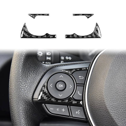 Soft Carbon Fiber Steering Wheel Trim Kit for Toyota Corolla 2019-2024