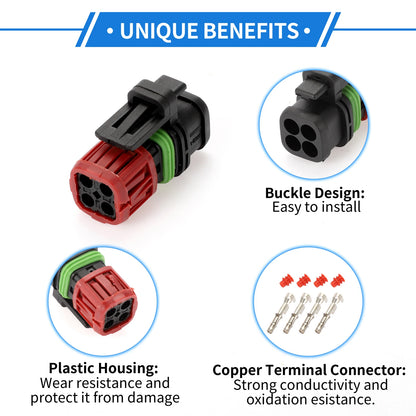 4 Pin Fuel Injector MAP Sensor Connector Plug for VOLVO Truck/Excavator