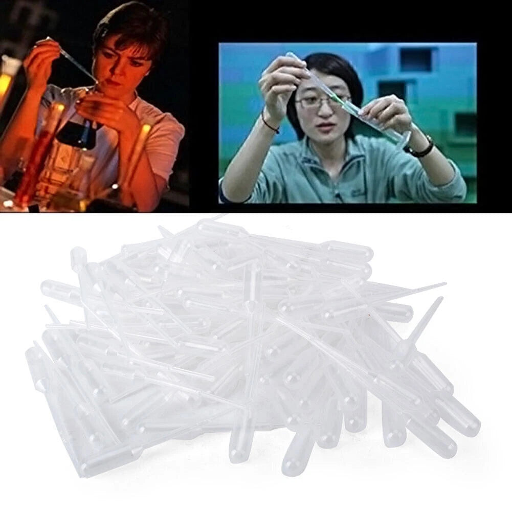100 x 0.2ml Graduated Disposable Plastic Eye Droppers for Experiments