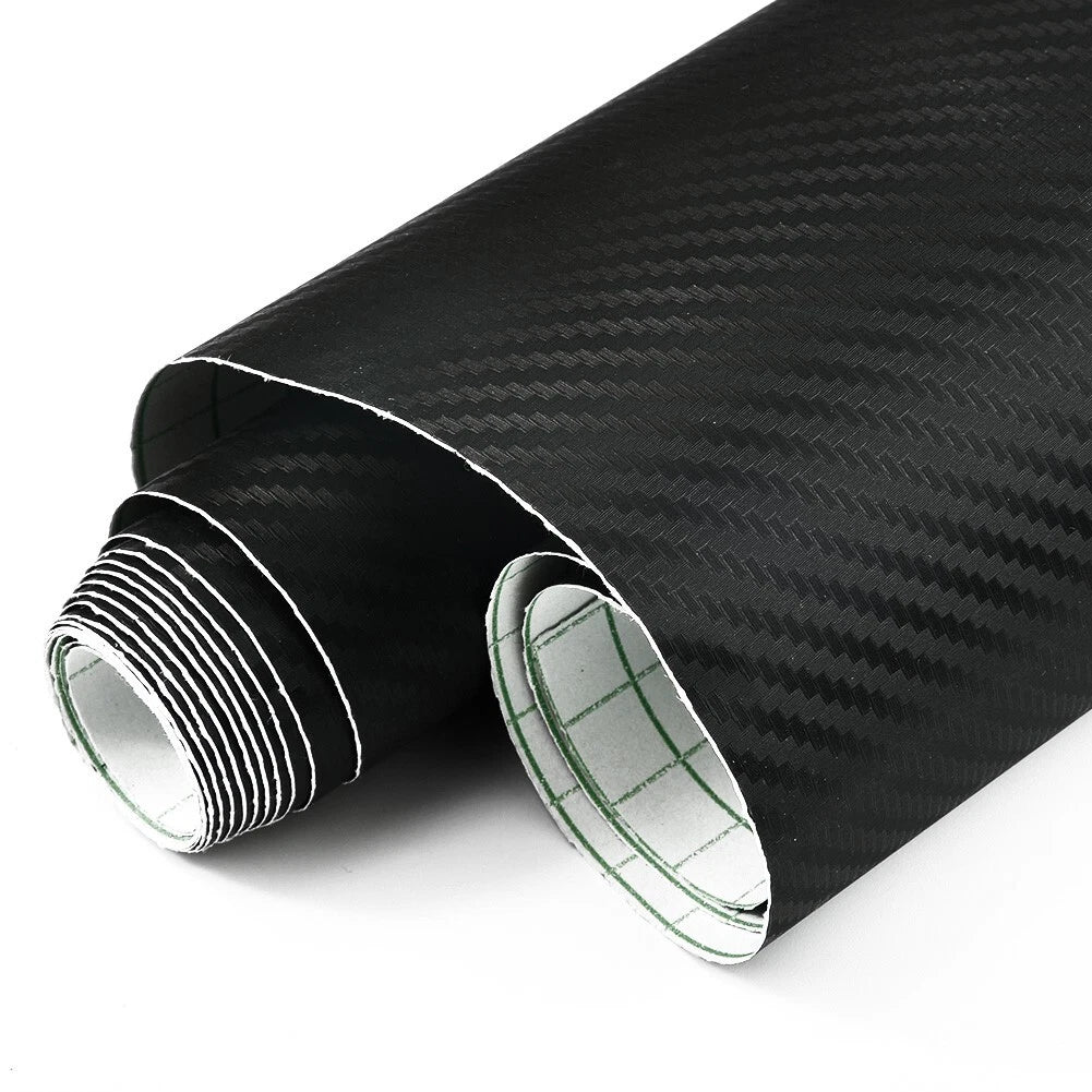 Car Exterior 3D Matt Black Carbon Fiber Vinyl Film Sticker Decal