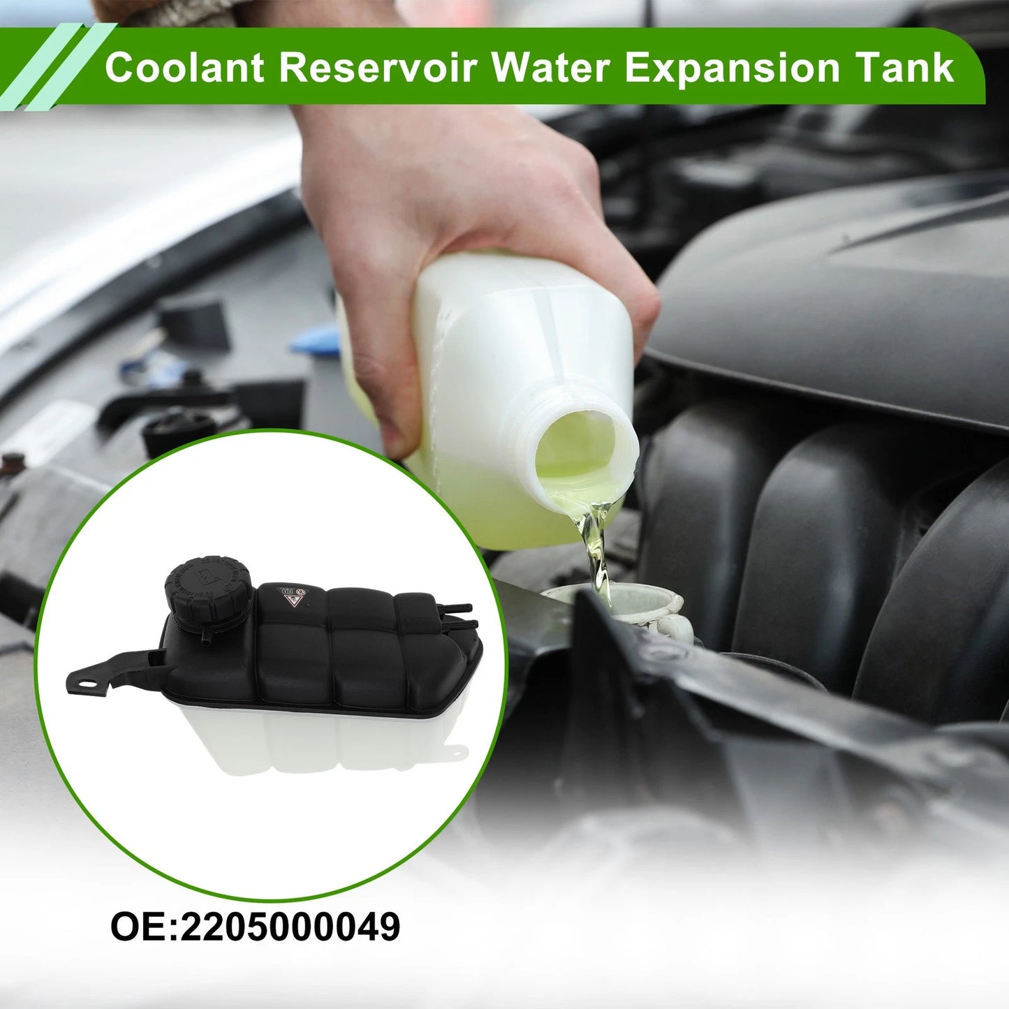 Coolant Expansion Overflow Tank for Mercedes CL500 CL55 AMG (2000-2006)