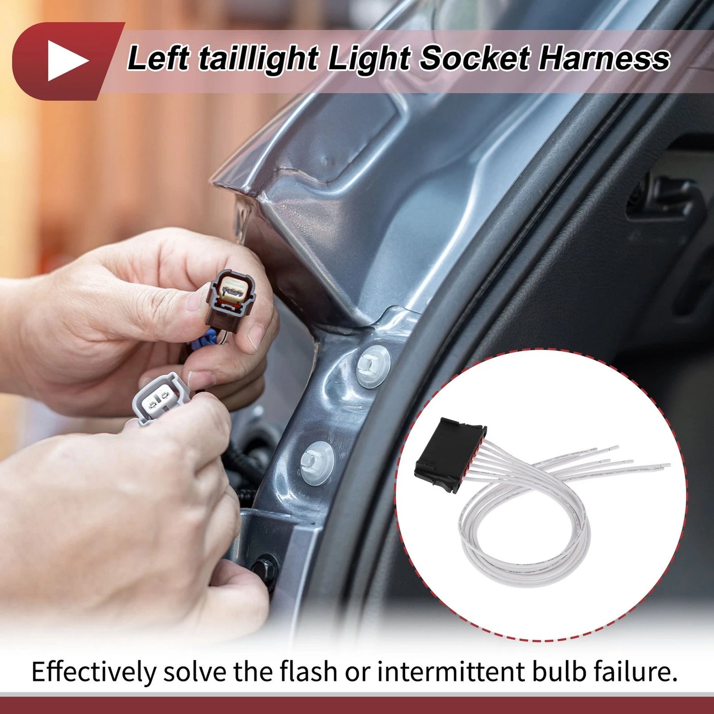 Left Tail Light Socket Wiring for Mercedes-Benz C-Class W204 (2012-2014)