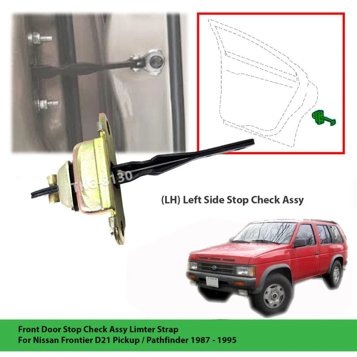 Left Front Door Stop Limiter Strap for Nissan Pathfinder (1987-1995)