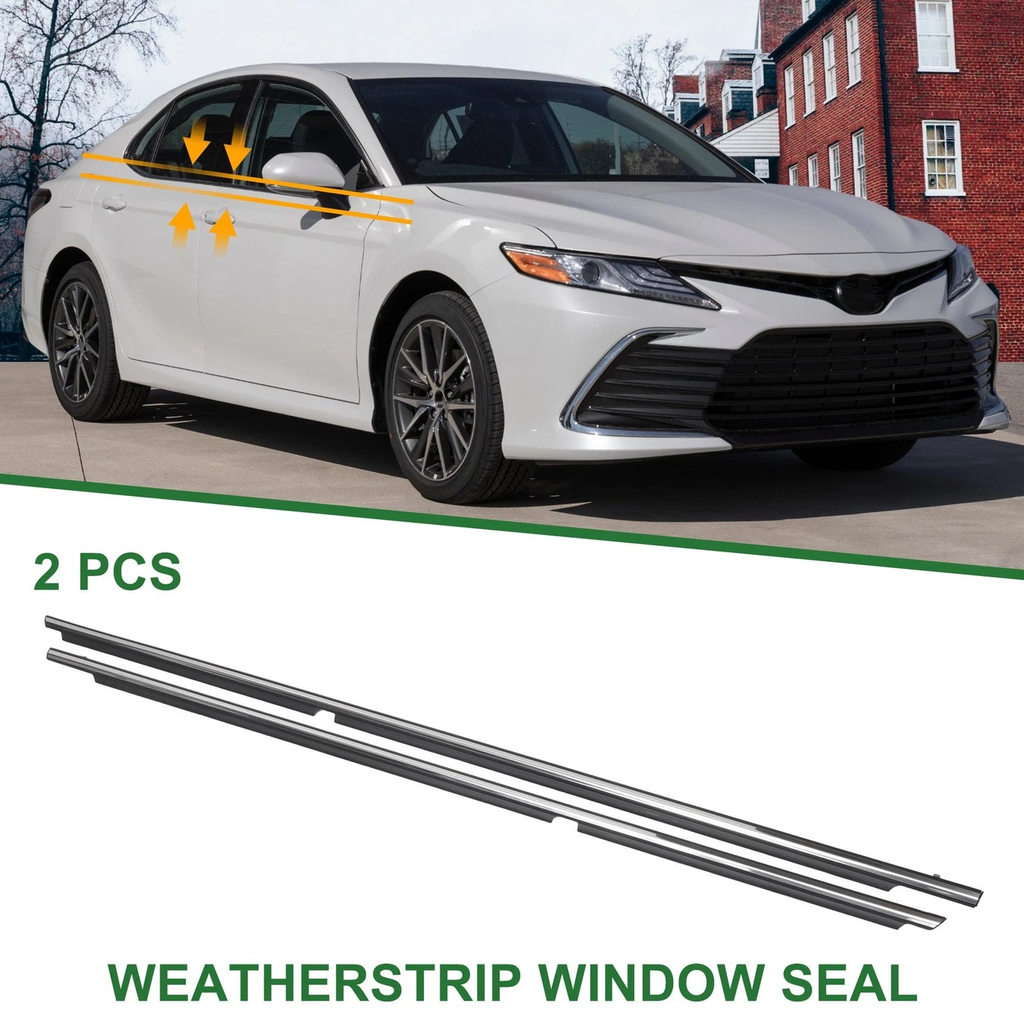 2 x Rear Left & Right Weatherstrip Window Seal for Toyota Camry (2012–2014)