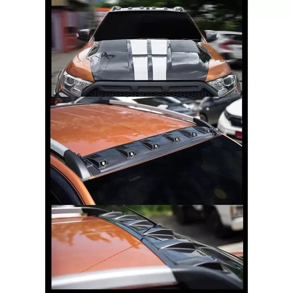 Front Roof Spoiler LED Lights Cap for Ford Ranger T8 (2019-2021)
