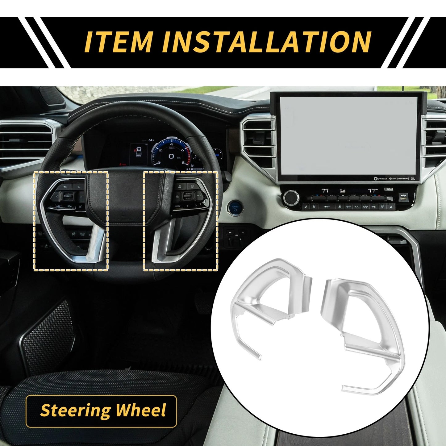 Steering Wheel Cover Trim for Toyota Tundra (2022-2024)