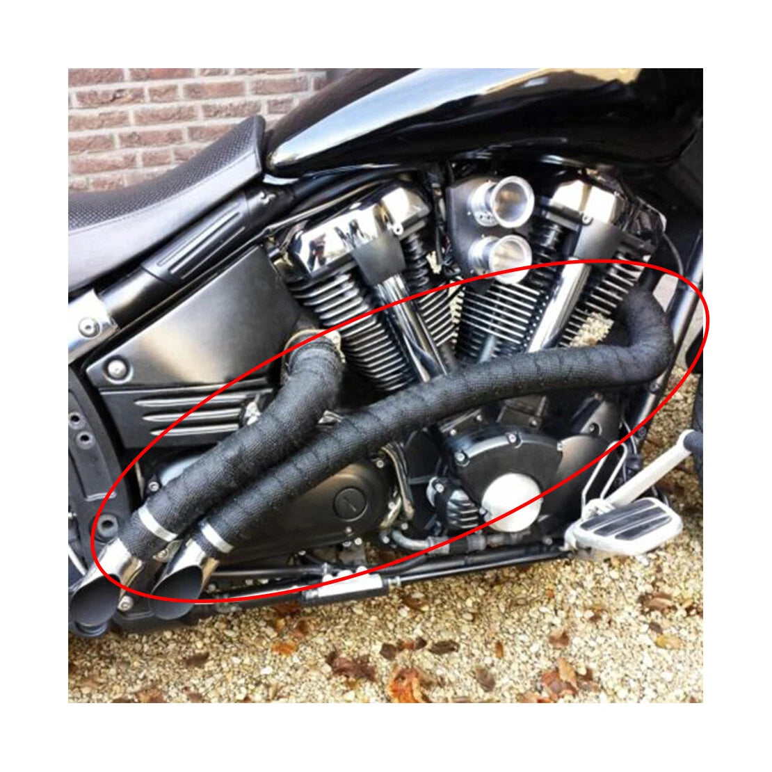 2" x 50ft Black Exhaust Heat Wrap Tape for Motorcycle
