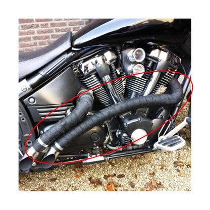 2" x 50ft Black Exhaust Heat Wrap Tape for Motorcycle
