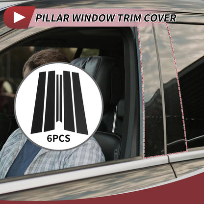 6 Pcs Black Door Pillar Window Trim for Nissan Sentra (2000-2006)
