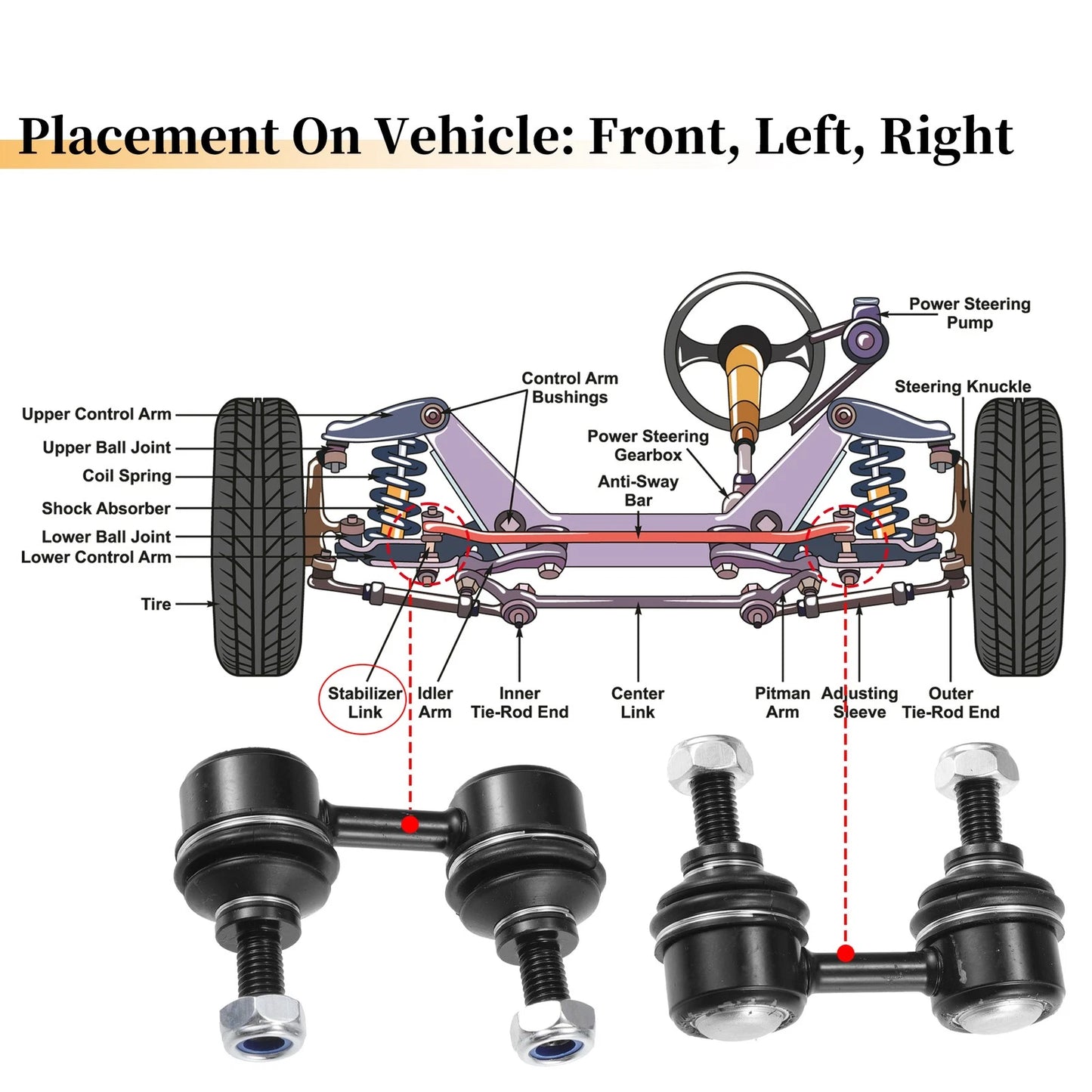 Front Stabilizer Sway Bar Link for Chevrolet Prizm (1998 - 2002)