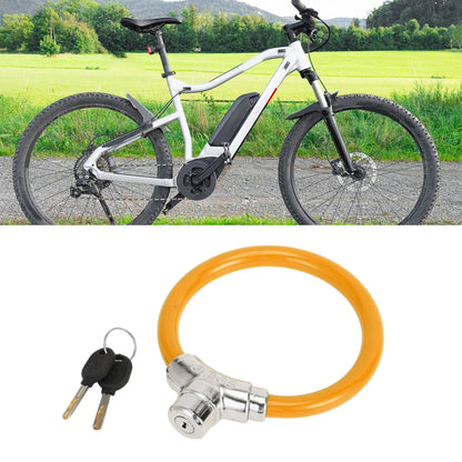 Portable Anti-Theft Bicycle Lock Mini Ring Cable 46cm for Bike - Orange