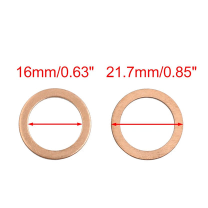 10 x M16 Flat Copper Washers Oil Drain Plug Gaskets for Nissan (11026-61000)