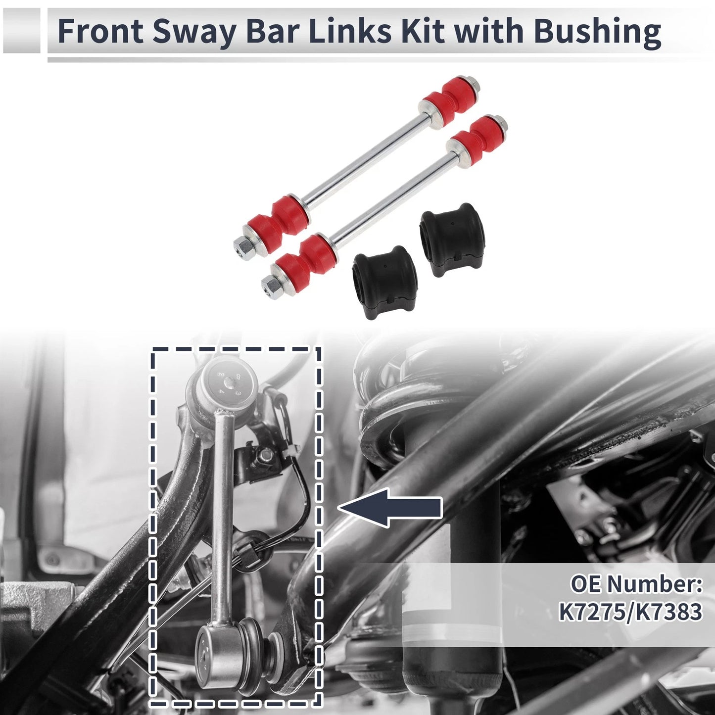 Front Stabilizer Bar Link 2x Bushing for DODGE Ram 1500