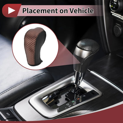Gear Shift Knob Cover Brown Carbon Fiber for Chevrolet Cruze (2008-2019)
