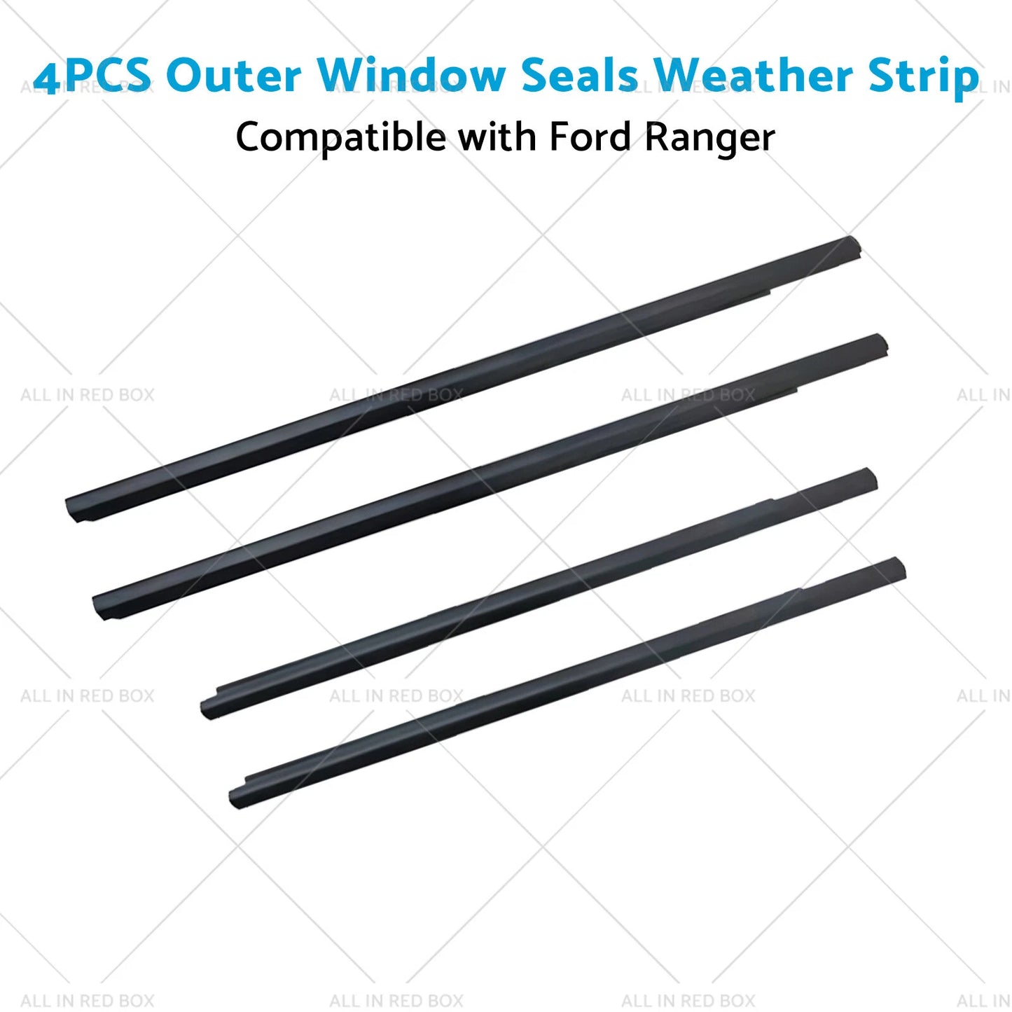 4 x Outer Door Window Rubber Seals for Ford Ranger (2012-2021)