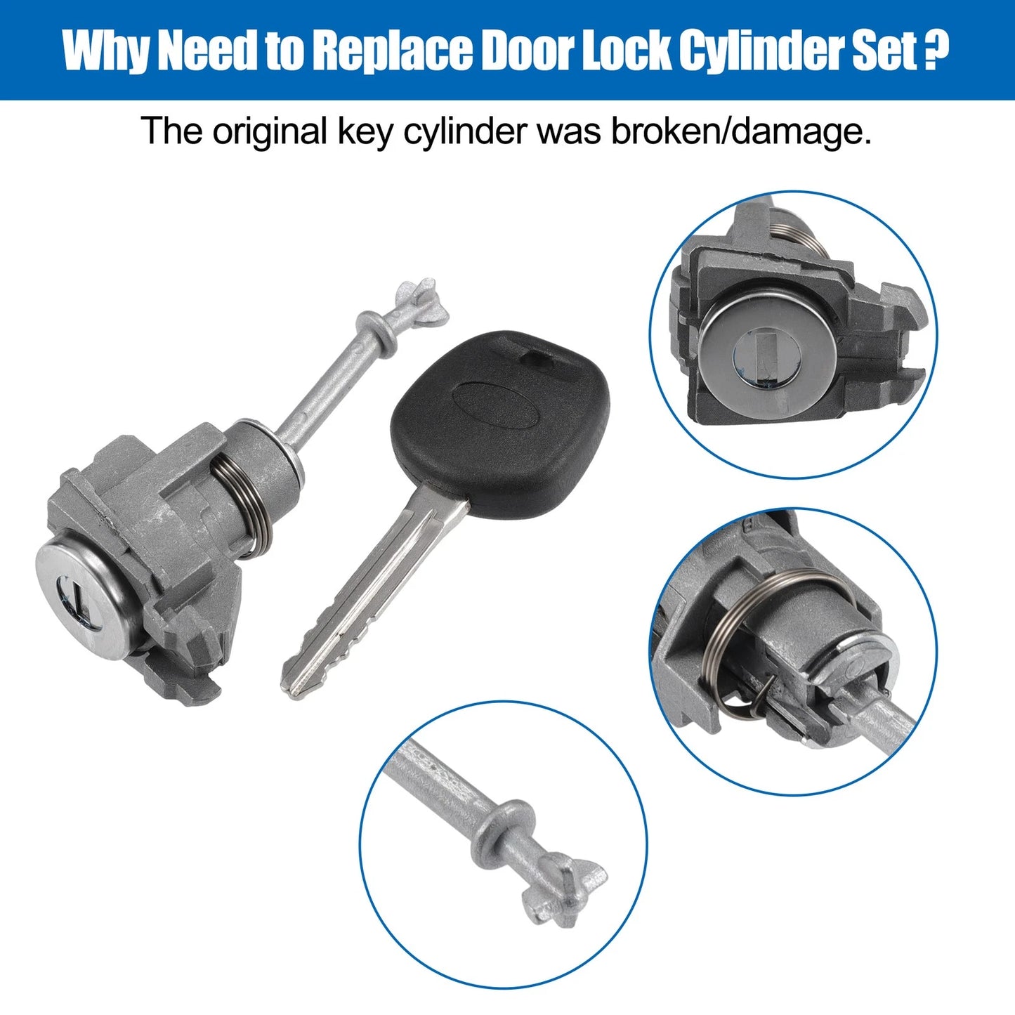 Door Lock Cylinder Set with Key for Toyota Camry (2002-2006)