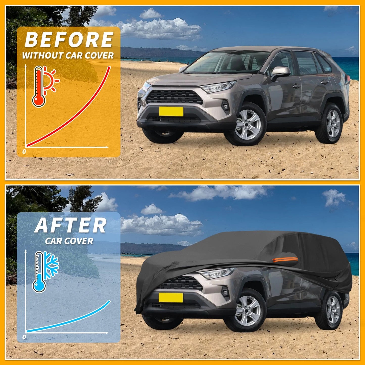 Waterproof All Weather Car Cover for Toyota RAV4 (190T-PU) 79-23