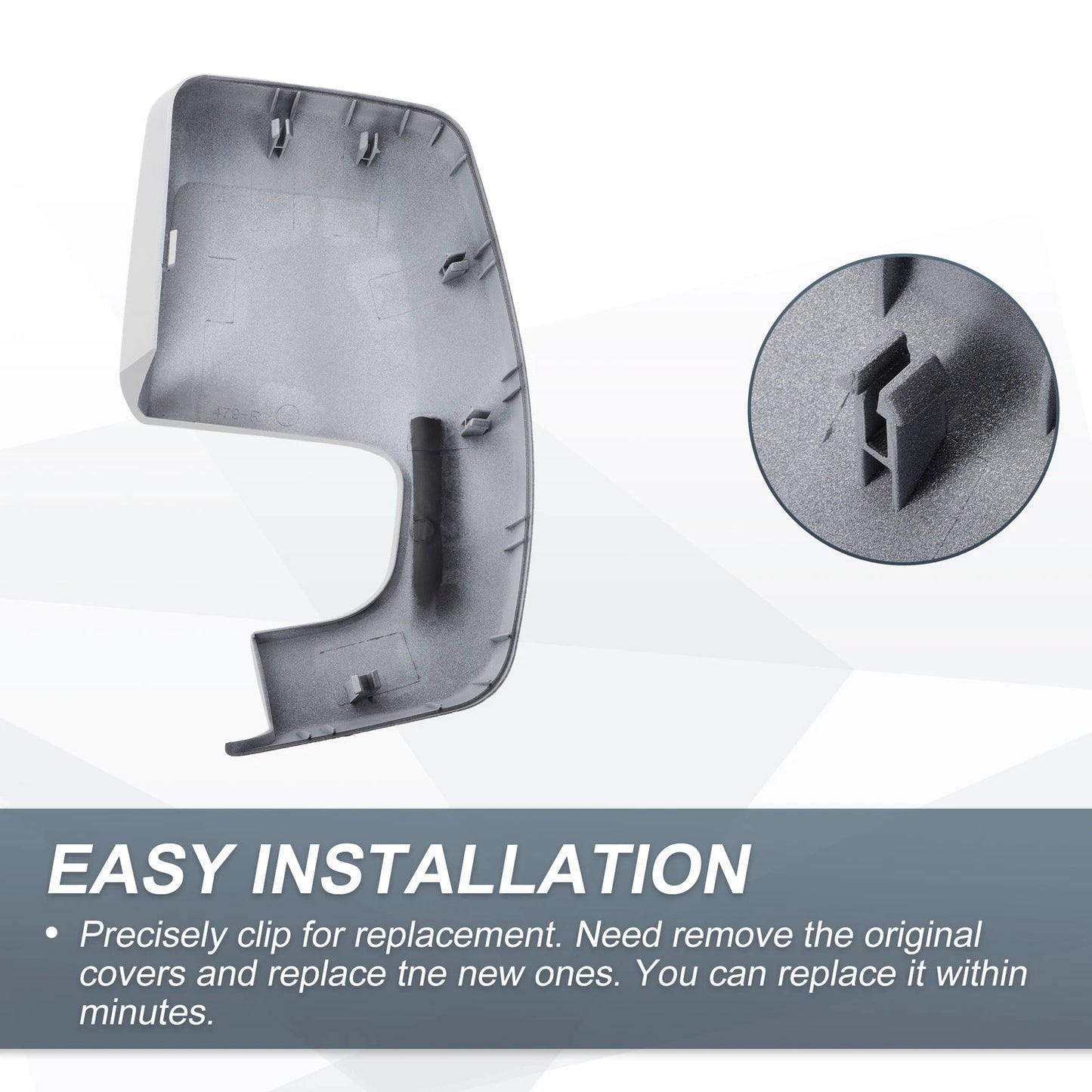 Right Side Rearview Mirror Cover Cap White for Ford Transit Custom (12-23)