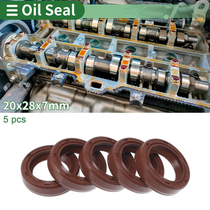 Oil Seal / 5 Pcs / Seal Ring Rotary Shaft FKM Rubber 20x28x7mm for Make Model