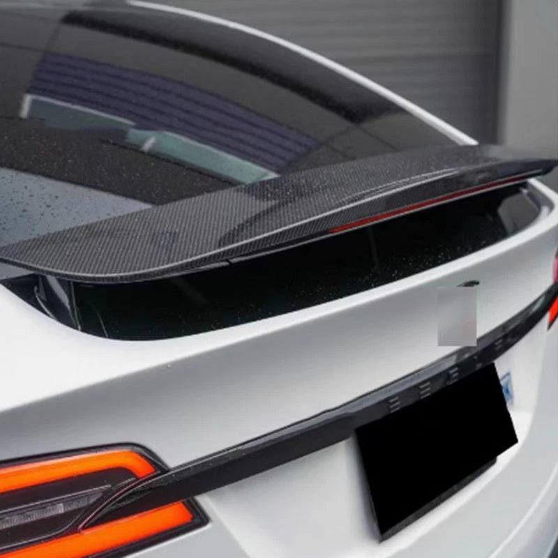 Real Gloss Carbon Fiber Rear Trunk Spoiler Wing Fit For Tesla Model X 2016-2022