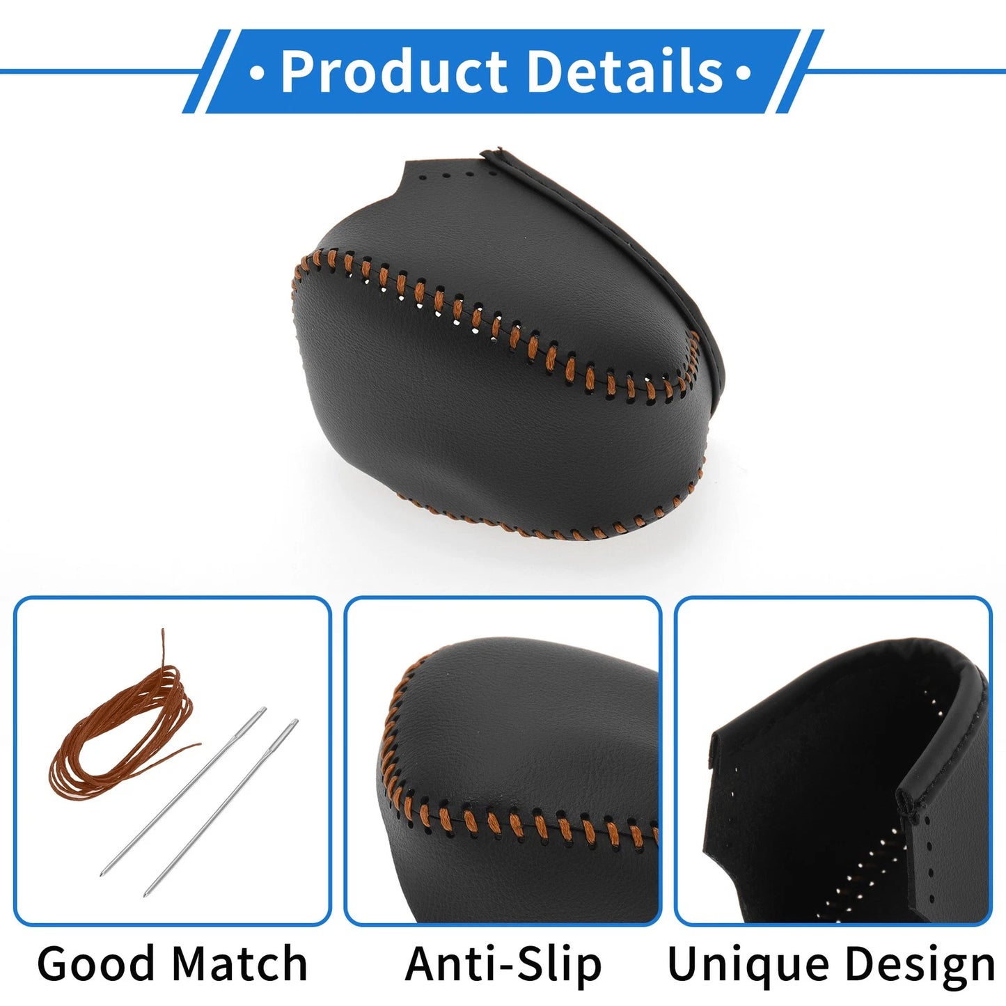 Gear Shift Knob Cover for Infiniti QX50 (2019 - 2024) Faux Leather Black Brown