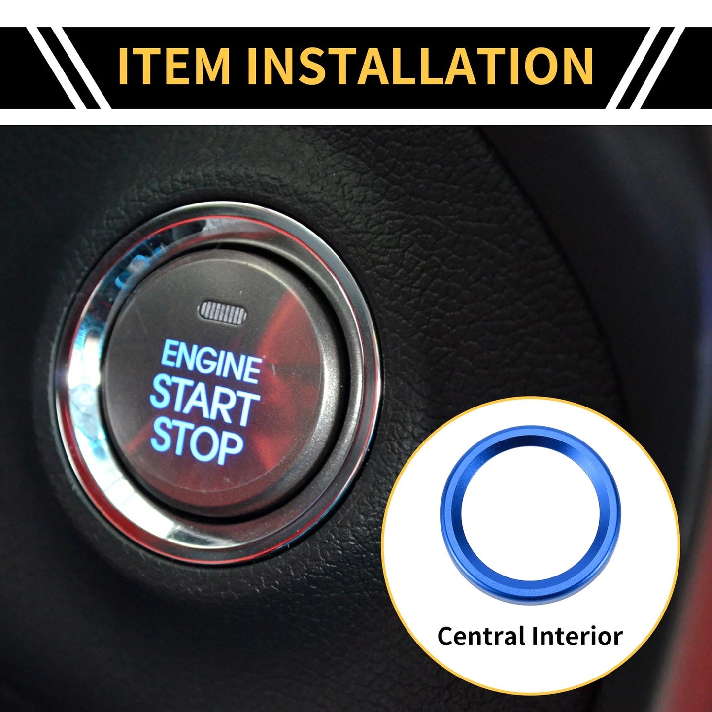 Engine Start Stop Button Cover Ring for Ford Maverick (2022) Blue